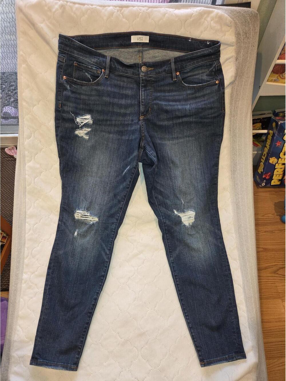 LOFT Plus size 18 -  Distressed Skinny Jeans